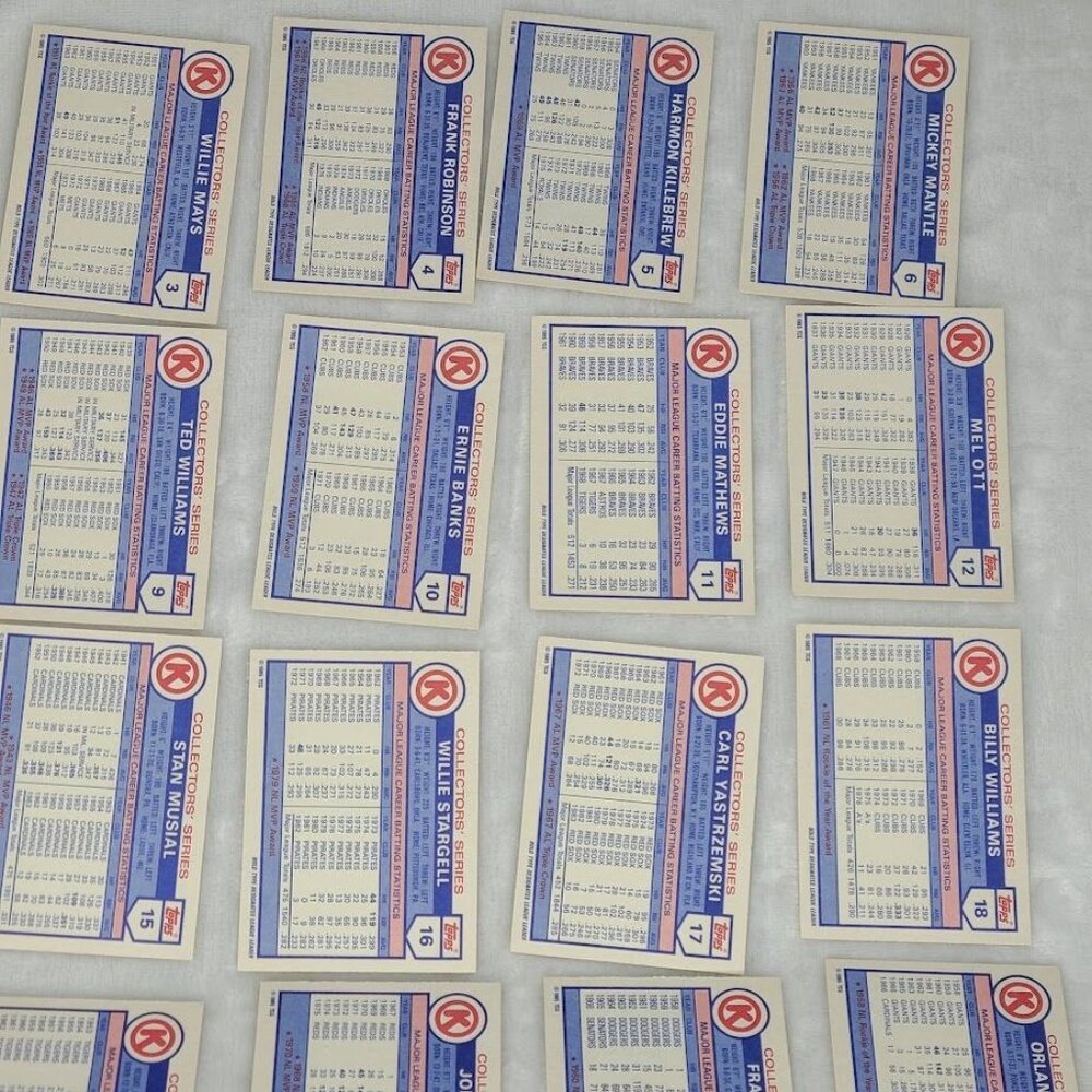 1985 Topps Circle K Baseball All Time Home Run Kings Collector's 33 card Set - Picture 16 of 16